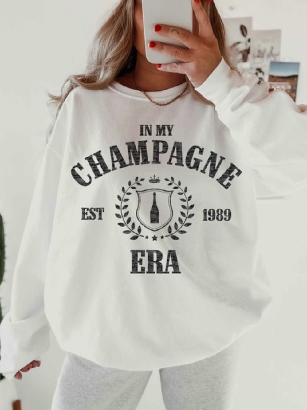 White Graphic Sweatshirt - Champagne Era